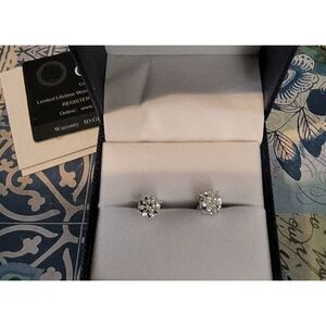 CERTIFIED Genuine Moissanite Diamond 2 Ct Round Stud Earrings-18K/925SS